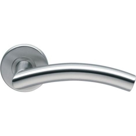 Poignée de porte sur rosace inox - Bec de cane - C19 - Normbau (1/3)