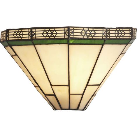 Wandleuchte Wandlampe Glas Stahl Wohnzimmerleuchte Flurleuchte Grün Schwarz (1/3)