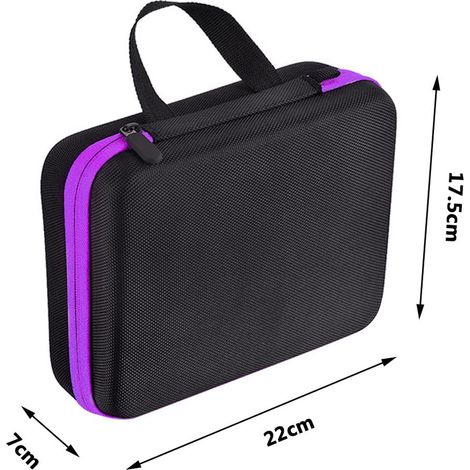 Contenitore essenziale, porta flaconi, organizer portatile per viaggi e uso domestico, può contenere fino a 30 flaconi (5 ml/10 ml/15 ml), materiale EVA rigido, dimensioni 22x17,5x7 cm, colori disponi (1/4)