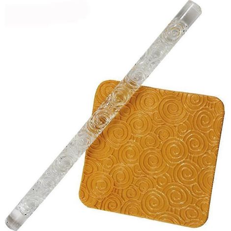 Rouleau à pâtisserie en acrylique pour gaufrage, outil de décoration pour fondant et gâteaux (1/4)