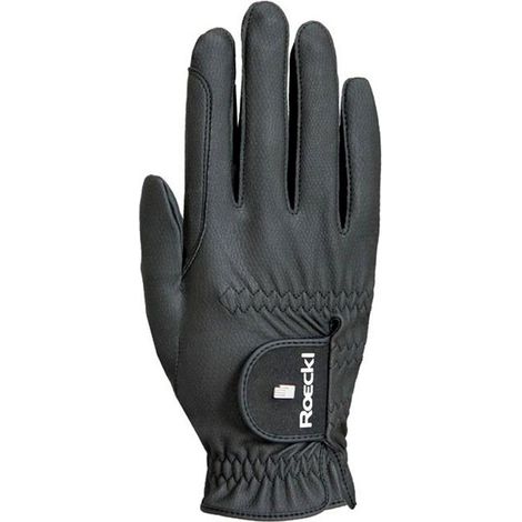 10, Nero: Guanti da equitazione per adulto modello GRIP PRO