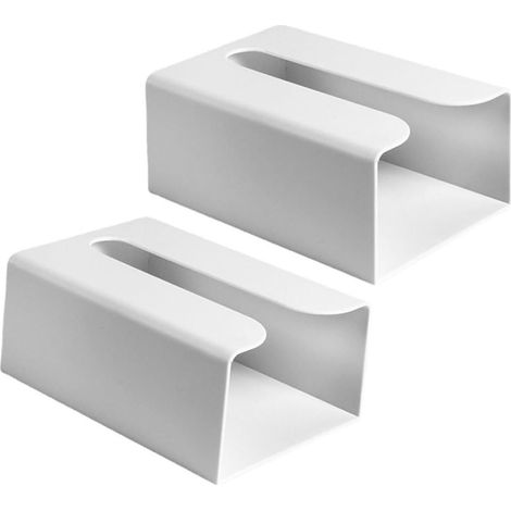 Juego de 2 cajas autoadhesivas para montaje en pared, no requiere perforación: dispensador de toallas de papel para oficina, dormitorio, baño.