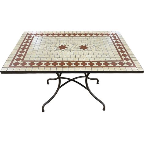 TAVOLO IN ACCIAIO DECORAZIONE IN MOSAICO JAZZ 120X80XH75CM (1/2)