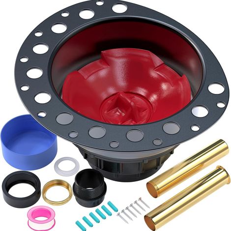 Pre-installation kit for freestanding bathtub drain, including an adapter, suitable for bathtubs (1/5)
