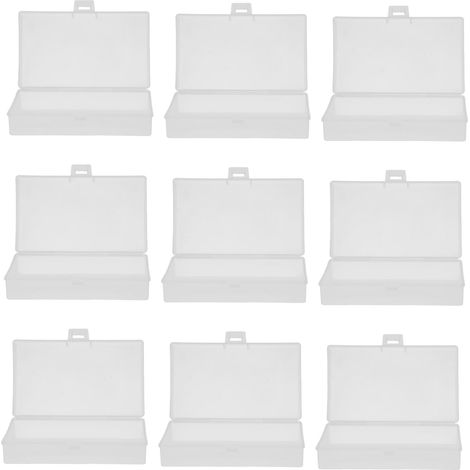 12 Pièces Boîtes Plastiques Transparentes Rectangulaires avec Couvercles à Charnière Mini Contenants pour Bijoux Perles Artisanat et Petits Objets Rangement Compact et Portable (1/5)
