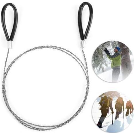 Stainless Steel Pocket Saw with Loops, 75cm Long, Improved Wire Saw for Wood and Plastic, Small Handy, Quick Storage, Ideal for Outdoors, Camping (1) (1/5)