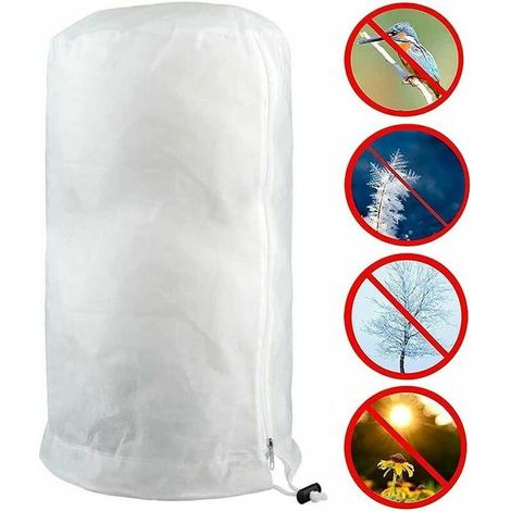 VURAHOME -Voile D'hivernage Plante, Voile Hivernage Olivier, Voile Dhivernage Arbre, Housse De Protection Tomate Citronnier, Housse Hivernage Pour Plantes Sac Vegetaux Jardin Tissu Non Tissé (80×100cm (1/4)