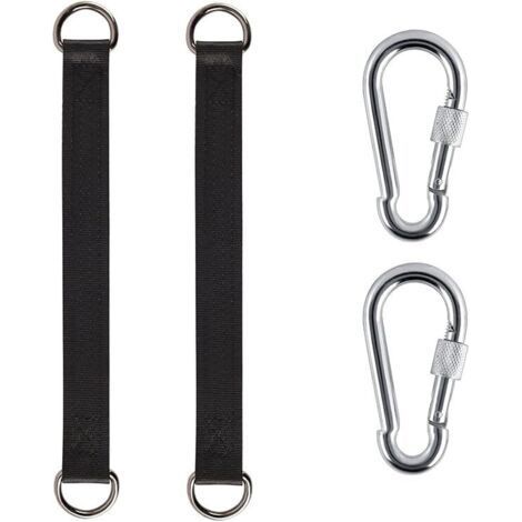 2 Pack Garden Swing Hanging Hooks, Heavy Duty Straps, Hanging Kit with 2 D-Ring Carabiners for Garden Swing, Hammock or Hanging Seat (1/5)