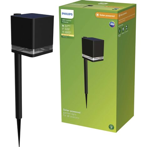Lampadaire d'extérieur solaire Philips LED 929004658801 Virona LED LED intégrée 1.8 W noir (1/5)