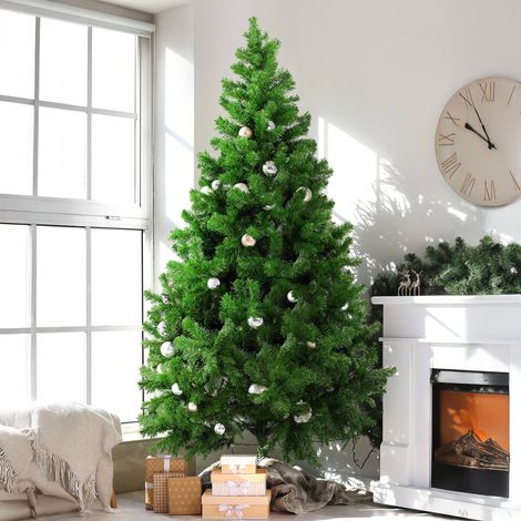 Dmora - Albero di Natale 240 cm Evergreen, Pino artificiale, Albero effetto reale, Alberello natalizio extra folto, 137x137 h240 cm, Verde (1/5)
