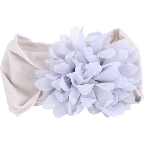 Baby-Haarreif mit Blume – grau, breit (1/4)