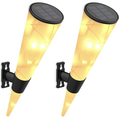 Lampe Solaire Extérieure Étanche - Lampe Murale Sans Fil pour Jardin Terrasse et Allée - Lumière Chaude ou Blanche - 2 Pièces (1/5)