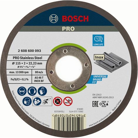 BOSCH Disque à tronçonner Droit - Rapido INOX - 115 mm - x 1 - 2.0 mm - 22,23 mm (1/3)
