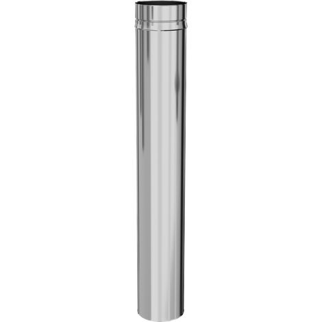 TEN – Tuyau inox 304 simple paroi 100 cm – Rigidité 4/10e – Emboîtement 60 mm – Compatible avec tuyaux de fumisterie