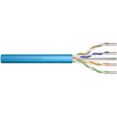 DIGITUS Cat.6A, U/UTP, B2ca, AWG 23/1, LSOH, 100m, cable de instalación azul (1/2)