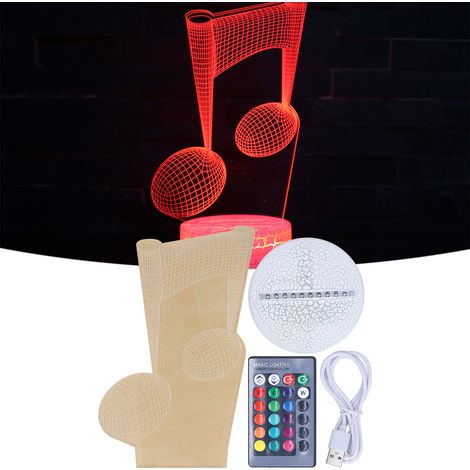 Einstellbare Helligkeit mit 16 Farben, 4-Modus-Fernbedienung, 7-farbiges 3D-Touch-Nachtlicht, Geschenkspielzeug, Musikserie (1/5)