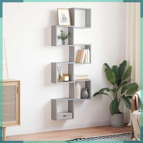 Étagère murale cube - 815884 - sonoma gris - lot 6 pcs - 30 x 15 x 30 cm (1/5)