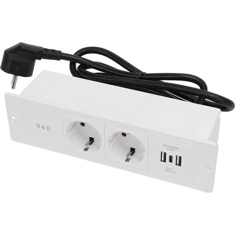 Multiprise encastrée avec charge sans fil et ports USB, 4 en 1, prise meuble pour table (1/5)