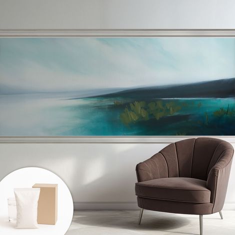 Papier peint intissé décoratif avec colle pour salon chambre et bureau Installation rapide Harmonie aquatique 250x104 cm (1/5)