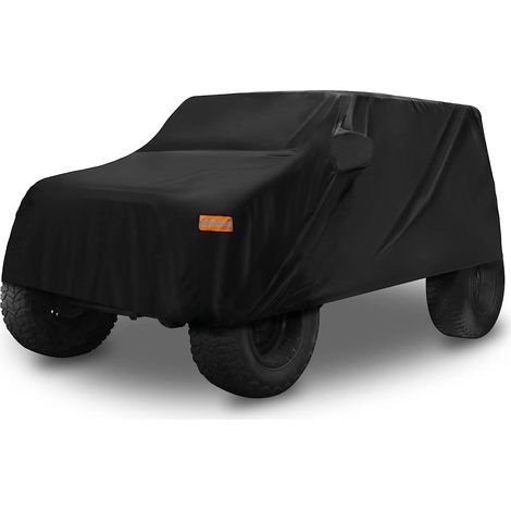 Ikodm – Housse de voiture étanche pour Jeep Wrangler JK JL 2 portes – Protection extérieure 440x190x150 cm – Tissu Oxford 210D renforcé
