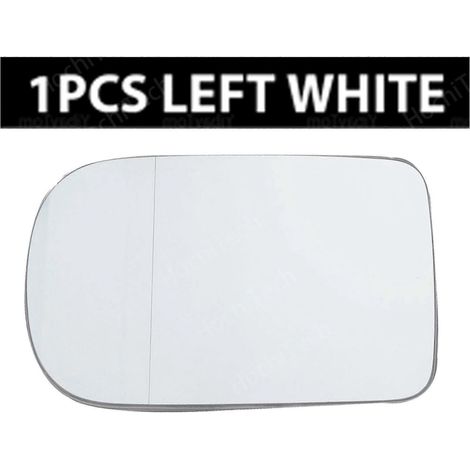 1 Stück Ersatz-Außenspiegelglas mit Heizung, links & rechts, für BMW 5er E39 520i 525i 528i 530d 530i 540i (2000–2003) – 1 Stück links, weiß