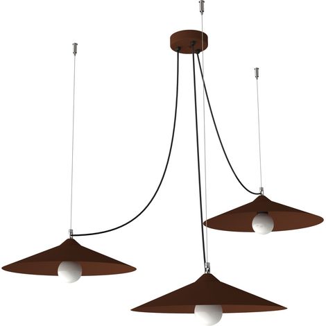 LUMICOM  COLOMBO Sospensione, 3XE27, max 42W, metallo, corten, D.40cm (1/4)