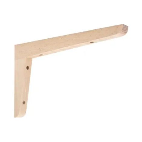 Winkelkonsole aus unbehandelter Buche zum Anschrauben, H.125x250mm.