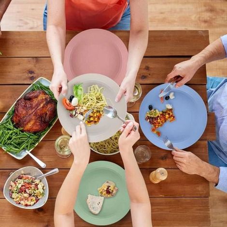 Assiette - PP Alimentaire - Lavable Au Lave-Vaisselle Et Au Micro-Ondes - Pour Usage Familial - 4 Pièces (1/4)