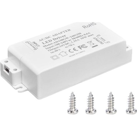 Transformateur de lumière LED 30W DC 24V 1.25A, alimentation à tension constante AC 100240V, accessoires d'éclairage pour bande LED (1/5)