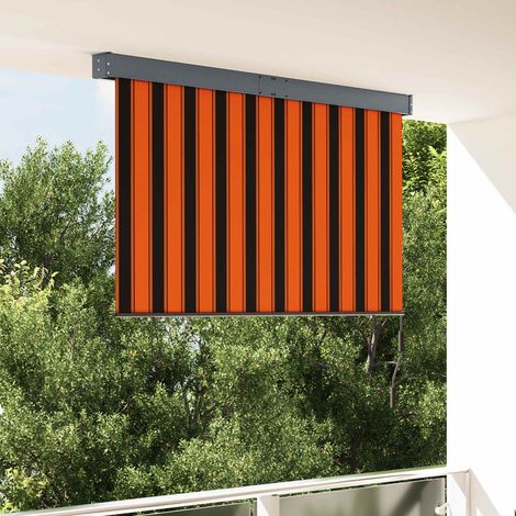 145978 vidaXL Outdoor Roller Blind 160x250 cm Orange and Brown (1/5)