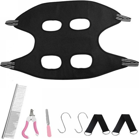 Hamac Toilettage Chien Chat, Harnais Coupe Ongles, Soin Oreilles Yeux, Petit Grand S (1/5)