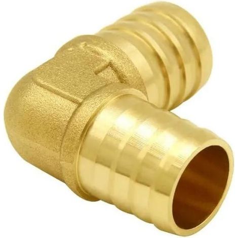 Raccord Coudé - Laiton - 90° - Embout Cannelé 5/8 Pouces - Pour Circuits Eau Air Carburant - Lot De 2 (1/2)