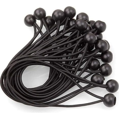 15 Pcs Tendeur Elastique Caoutchouc avec Boule, Sandow Elastique pour Bache, Tendeur Bache pour Tentes, Bâches, Affiches, Camping, Rideaux Harnais d’Extension - 200MM (1/5)