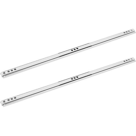 Jeffergarden Lot de 2 pièces en tle d'acier laminée à froid pour tiroir à roulement à billes, rail coulissant, quincaillerie d'armoire, 400 x 17 mm-DOU