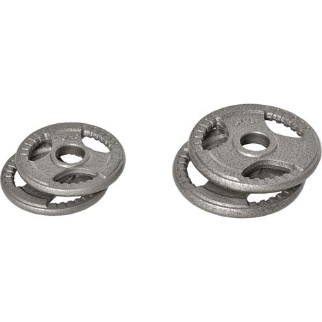 Disques de poids 2,5/2,5/5/5 kg, 4 poids musculation, disques d'haltères en acier (1/5)