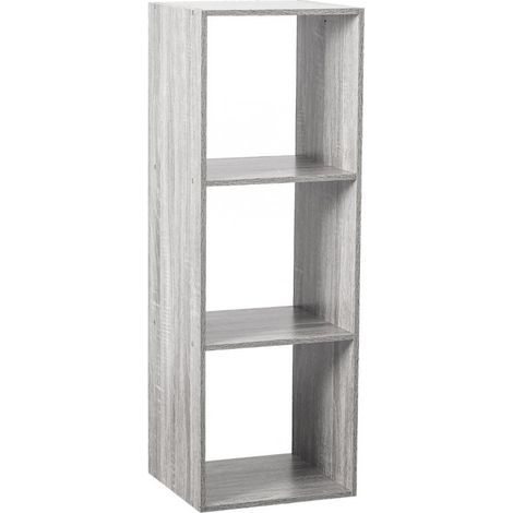 Etagère en panneaux de particules coloris Gris - Longueur 34,4 x Profondeur 32 x Hauteur 100,5 cm (1/2)