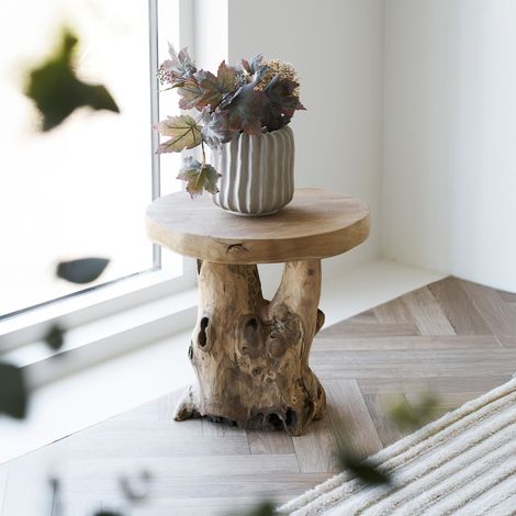 Table dappoint 40x40x45cm en teck naturel (1/5)