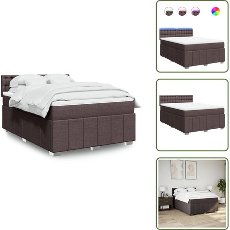 Sommier à lattes de lit avec matelas Marron foncé 160x200 cm - Sommier À Lattes De Lit - Sommiers À Lattes De Lit - Lit - Meuble De Chambre À Coucher (1/5)