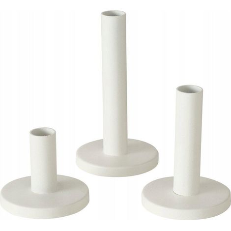 Boltze Portavelas Malko blanco metal 3 piezas diseño moderno