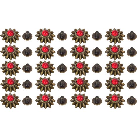 Lot de 20 Rivets Décoratifs en Alliage de Zinc pour Maroquinerie, Boucles Conchos Décoratives, pour Travaux Manuels, œuvres D'art Faites à la Main, Accessoires de Style Occidental pour (1/5)
