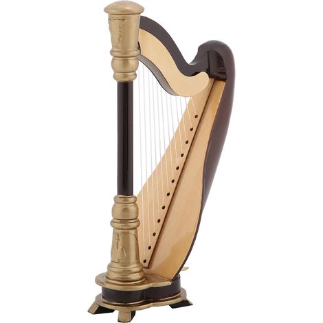 Harpe Décorative en Bois Miniature avec Boîte Cadeau - Modèle Musical Décoratif (1/5)