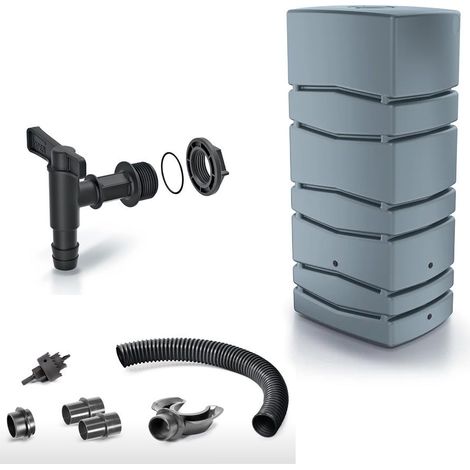 Pack Réservoir d'eau de pluie Aqua Tower 650L avec robinet et kit de raccordement (1/3)