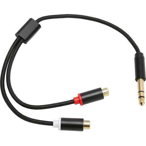 Câble de Conversion 6.35mm vers Double RCA Mâle/Femelle, Connecteur Doré Haute Fidélité, Adaptateur Splitter Stéréo 35 cm