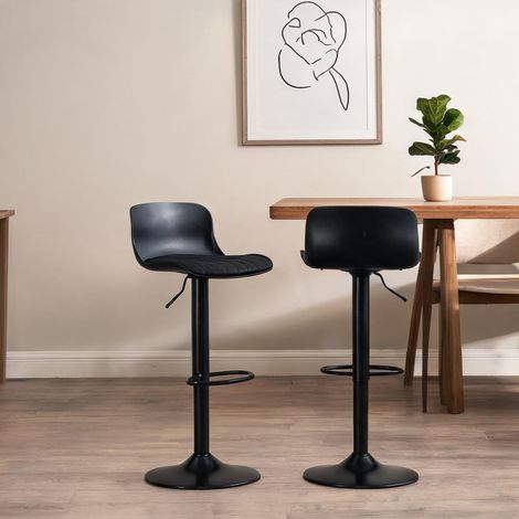 Tabourets de bar pivotants réglables noir 2er Set 43 x 44 x 80 cm (1/5)