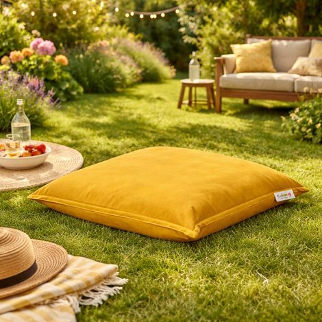 Coussin pouf extérieur orange ARTA (1/4)