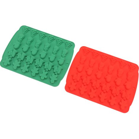 Set mit 2 weihnachtlichen Silikonformen, hitzebeständig, lebensmittelecht, für Fondant, Zuckerguss und Fudge, Typ A (1/5)