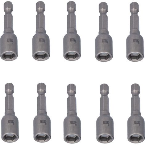 Jeu de 10 embouts de tournevis magnétiques, tournevis hexagonal en alliage de 8 mm, tige de connexion pour foret, outils de tournevis (1/5)