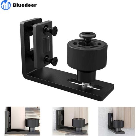 Ajustable Guide de Plancher Mur/porte Guide Inférieur Pour Porte en Bois Coulissante Noir (1/5)