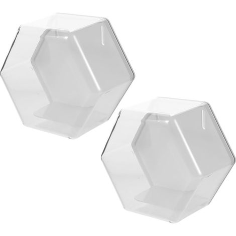 2pièces Vitrine pour Figurines Miniatures Boîte de Rangement Transparente Murale Anti-poussière pour Présentoir (1/5)