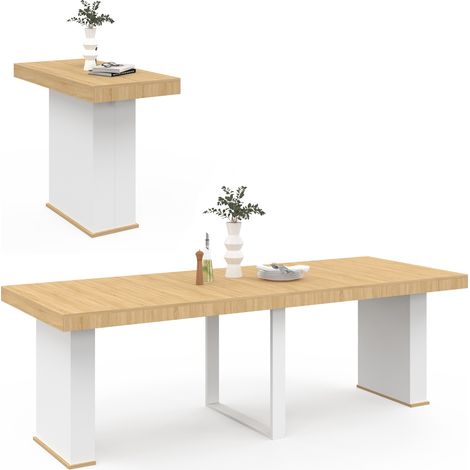 Consola extensible EDEN 10 personas 235cm madera y blanco (1/5)